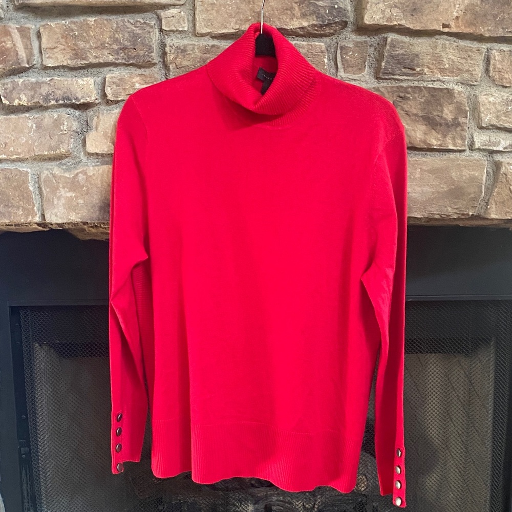NWT Investments Vibrant Red Knitwear, turtleneck sweater.  XL